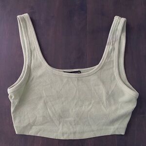 Zara Light Green Ribbed Crop Top